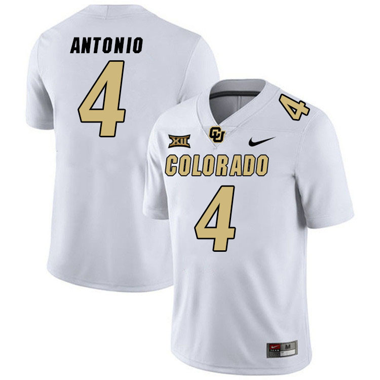 Colorado Buffaloes #4 Javon Antonio Big 12 Conference College Football Jerseys Stitched Sale-White